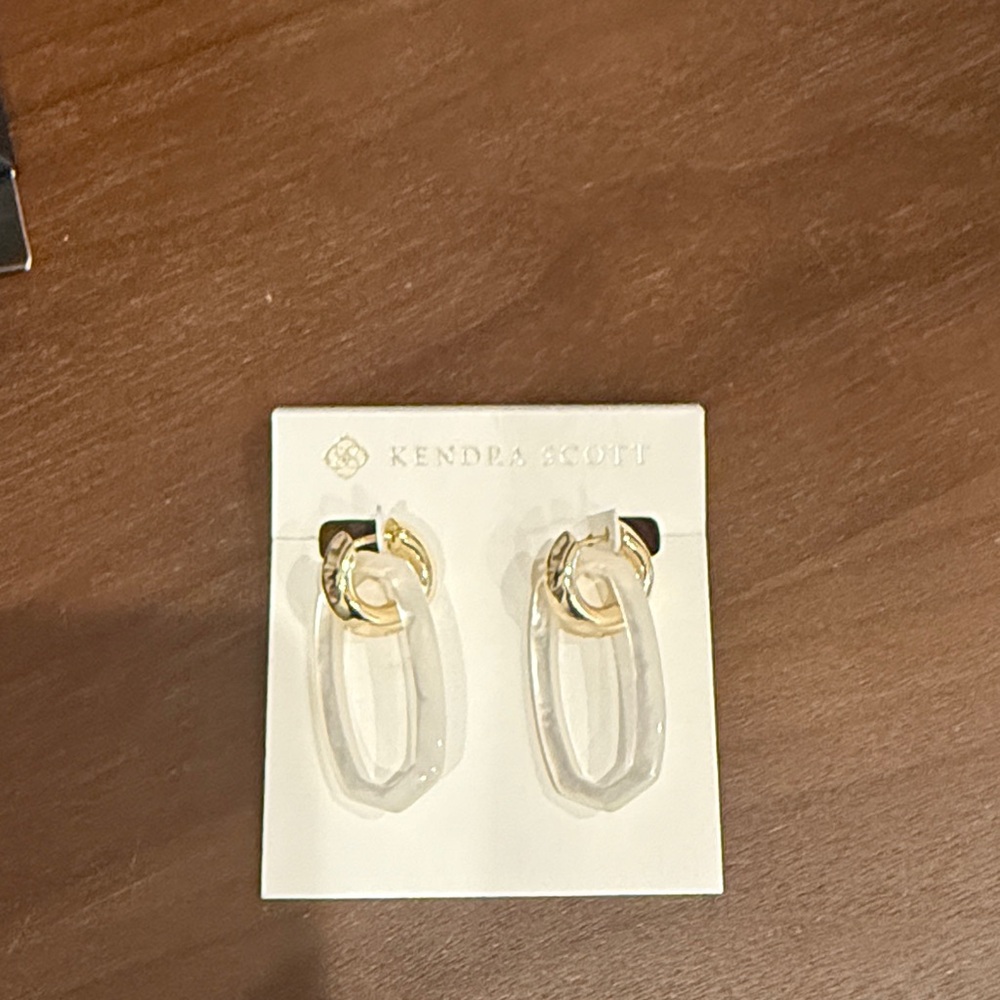 Kendra Scott Gold and Clear Hoop Earrings brand new